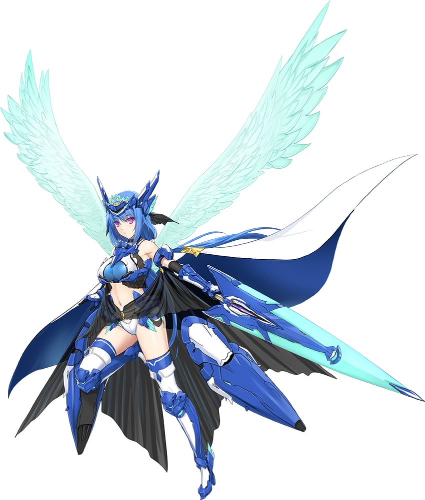 超昂系列 (AliceSoft)、超昂大战 Escalation Heroines、yuriel (escalation heroines) 1名女孩 天使 天使翅膀 露肩 蓝发