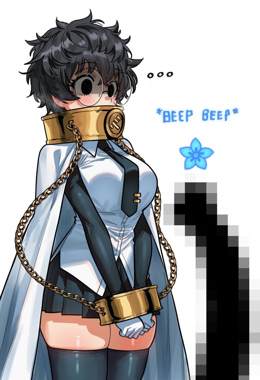 边狱公司、Project Moon、索拉 (Project Moon) 1名女孩 黑色利爪 黑瞳 黑色领带 黑色过膝袜