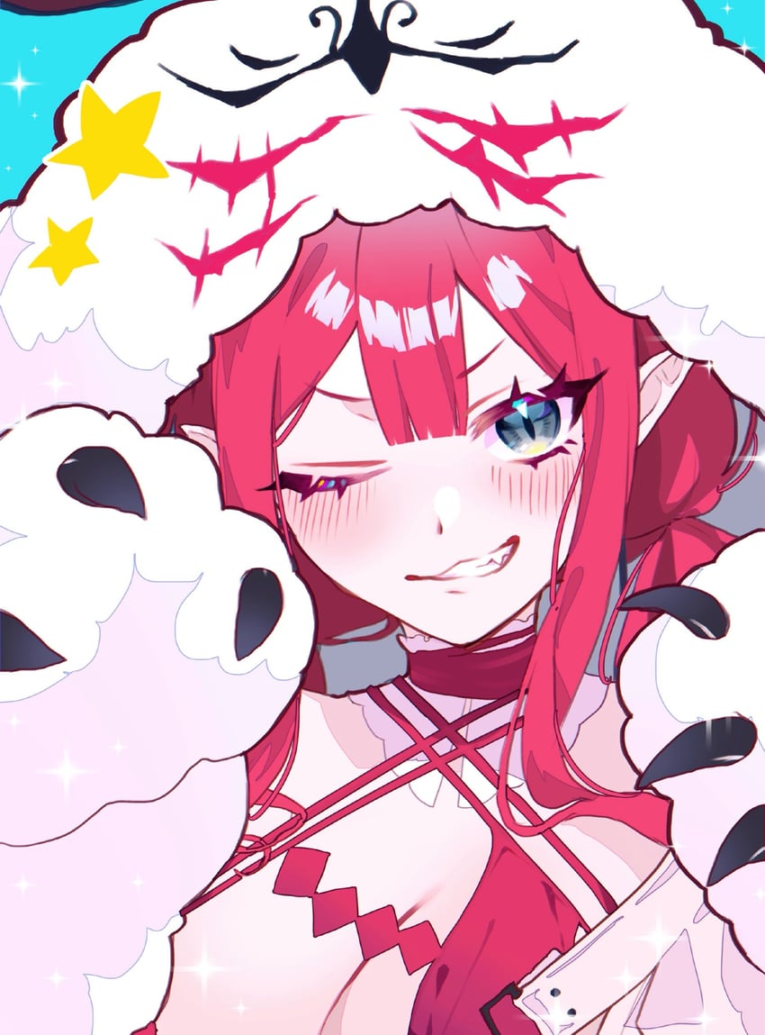 Fate/Grand Order、Fate系列、芭万·希 (Fate) 1名女孩 脸红 乳房 角色造型兜帽 乳沟