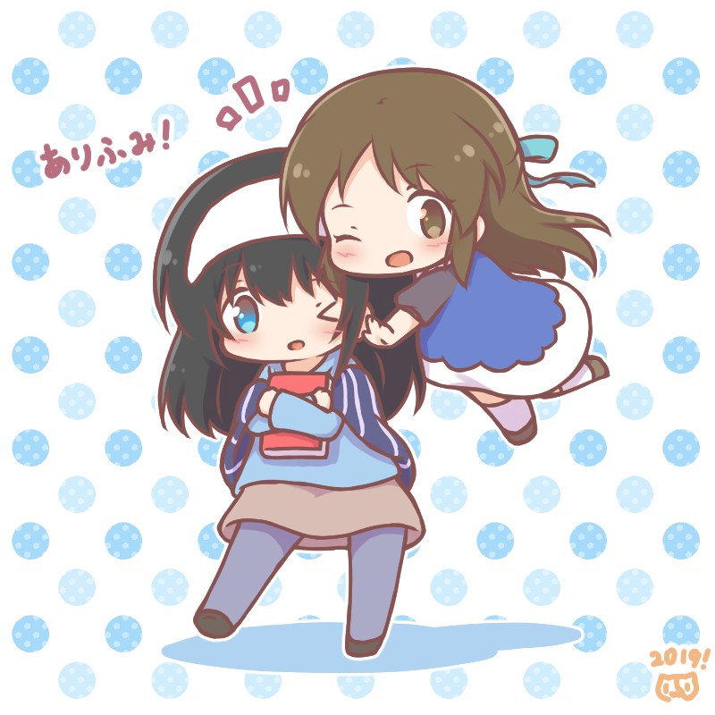 偶像大师、偶像大师 灰姑娘女孩、鹭泽文香 2019年 2名女孩 :D 微笑 >_o (表情)
