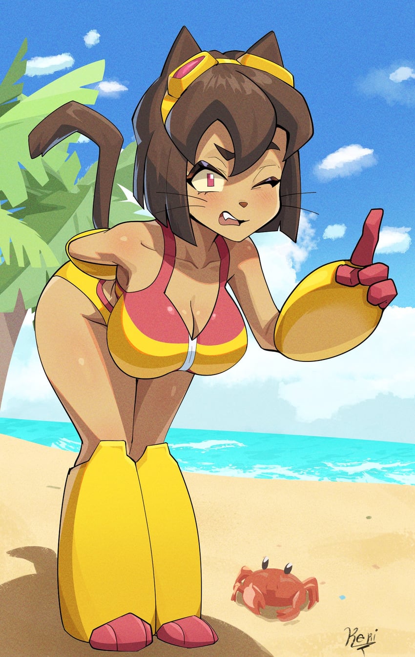 Gameoverse、Kit Bodega 1名女孩 兽耳 作者名 海滩 弯腰