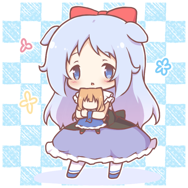 原创 1名女孩 兽耳 蓝眼 蓝发 蓝色鞋子