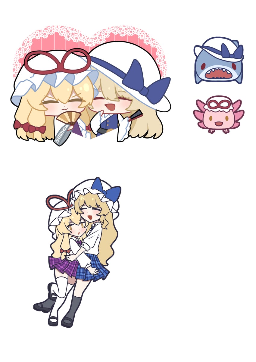 东方Project、绵月丰姬、watatsuki no toyohime (shark) 2名女孩 替换服装 动物化 蝾螈 黑鞋