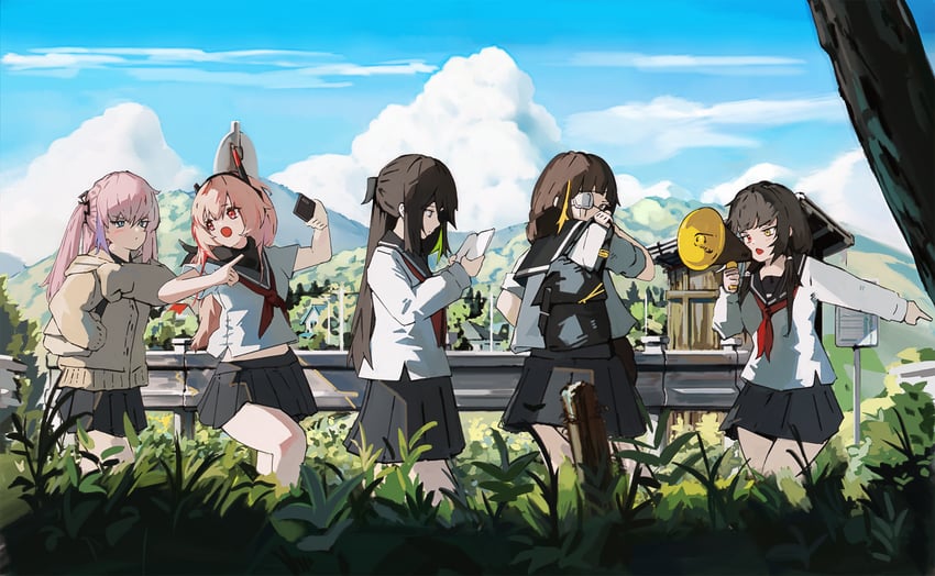 少女前线、M16A1 (少女前线)、M4 SOPMOD II (少女前线) 5名女孩 惊讶 替换服装 AR小队 (少女前线) 包