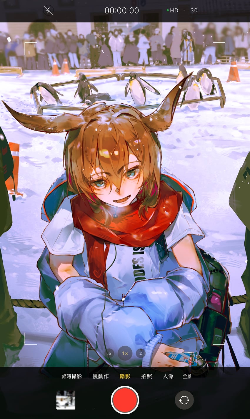 明日方舟、阿米娅 (明日方舟)、阿米娅 (飙速轻骑) (明日方舟) 1名女孩 动物 兽耳 背包 包