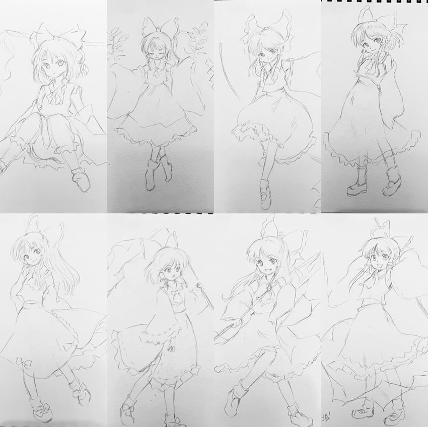 东方红魔乡、东方永夜抄、东方风神录 1名女孩 阿斯科特领巾 蝴蝶结 闭眼 露肩袖