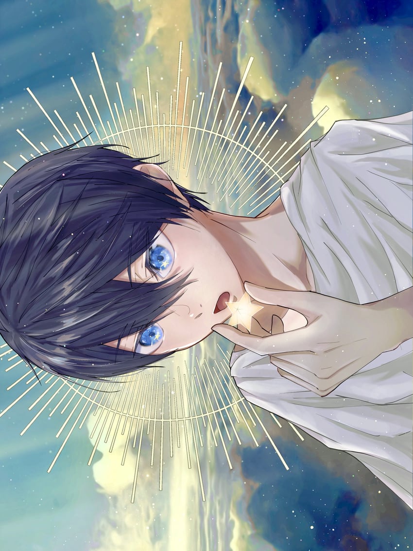 Free!、七濑遥 (Free!) 1名男孩 黑发 蓝眼 双分刘海 发丝垂在眼睛之间