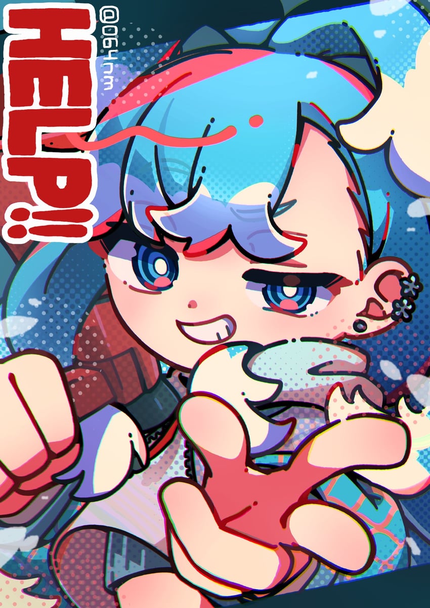 Hololive、Hololive Indonesia、Kobo Kanaeru 1名女孩 呆毛 蓝色背景 蓝眼 蓝发