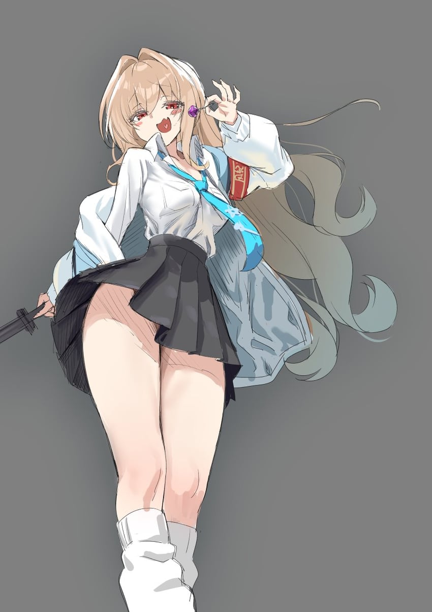 Muv-Luv、Muv-Luv Girls Garden、carina gentile 1名女孩 水蓝色领带 臂章 黑色裙子 金发