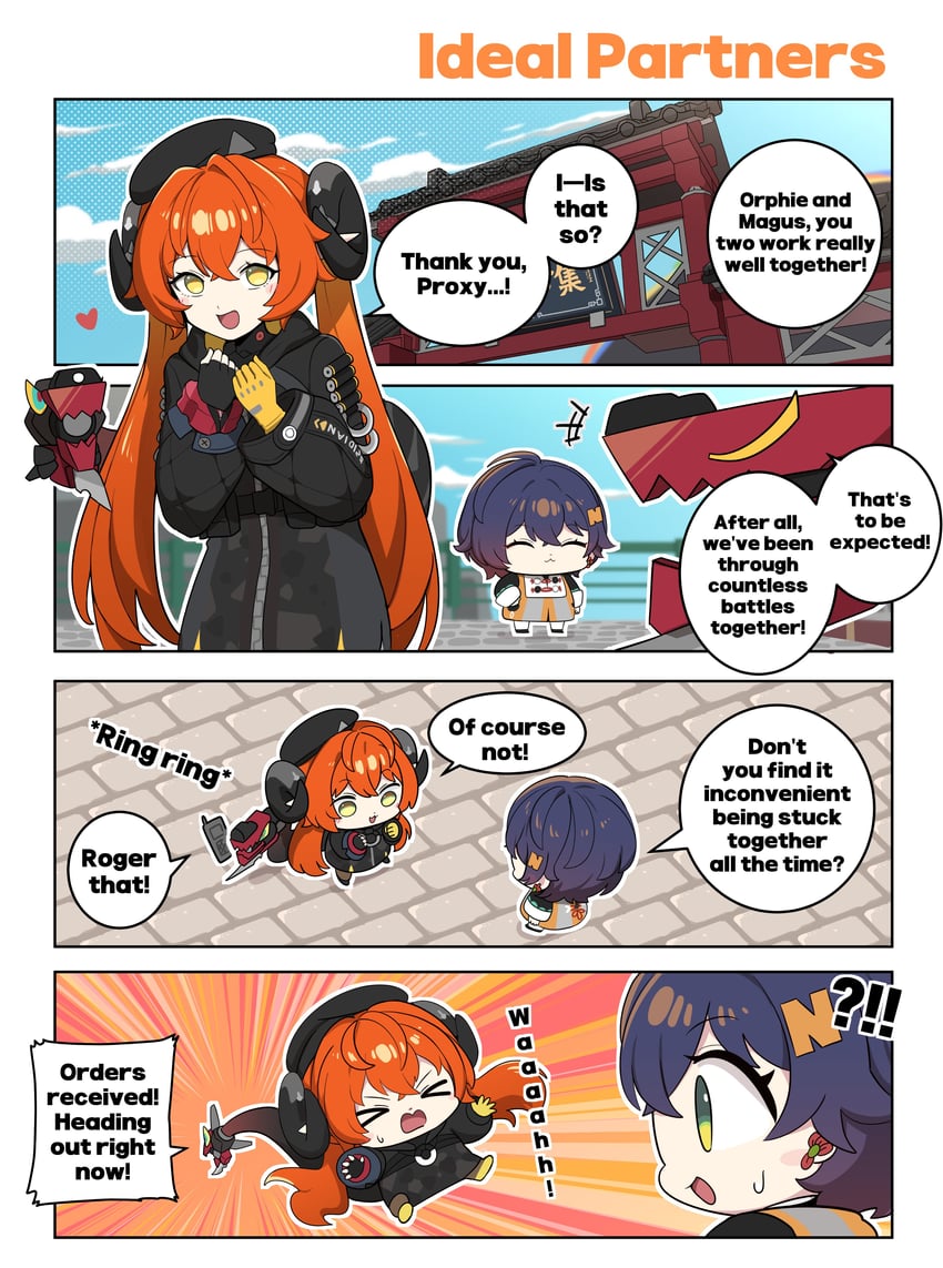 绝区零、铃 (细语晨曦) (绝区零)、铃 (绝区零) !? +++ 2名女孩 四格漫画 :D