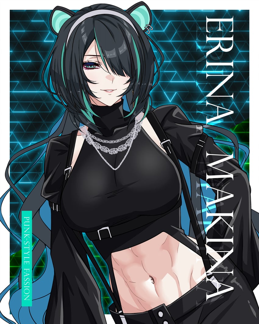 Phase Connect、牧名绘里奈 1名女孩 兽耳 水色瞳 水色发 黑发