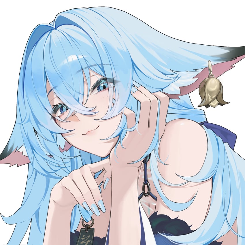 v-furry、maison kumine 1名女孩 兽耳耳环 兽耳 露肩 蓝眼