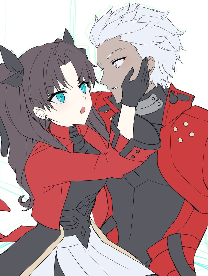 Fate/stay night、Fate系列、崩坏：星穹铁道 1名男孩 1名女孩 黑色手套 蓝眼 乳房
