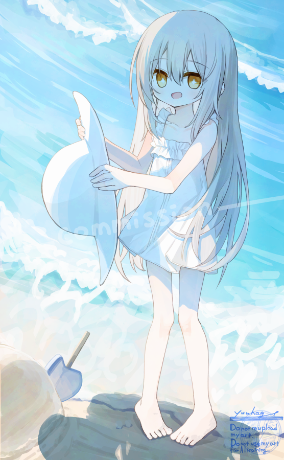 原创 1名女孩 :D 裸臂 赤脚 海滩