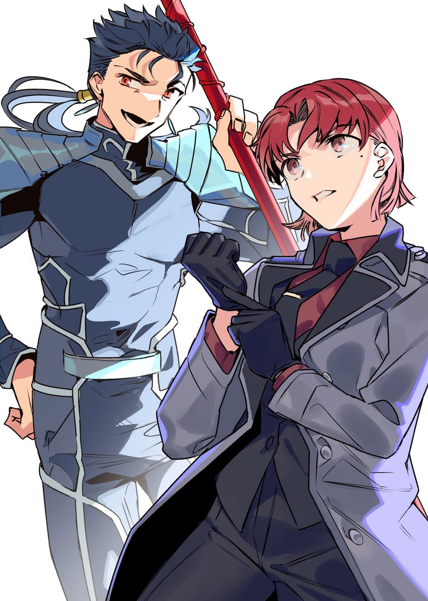 Fate/Grand Order、Fate系列、巴泽特·弗拉加·马克雷密斯 1名男孩 1名女孩 整理衣服 整理手套 铠甲