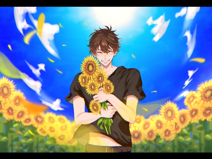 Free!、桐嶋夏也 1名男孩 腰带 腰带扣 黑衬衫 棕色腰带