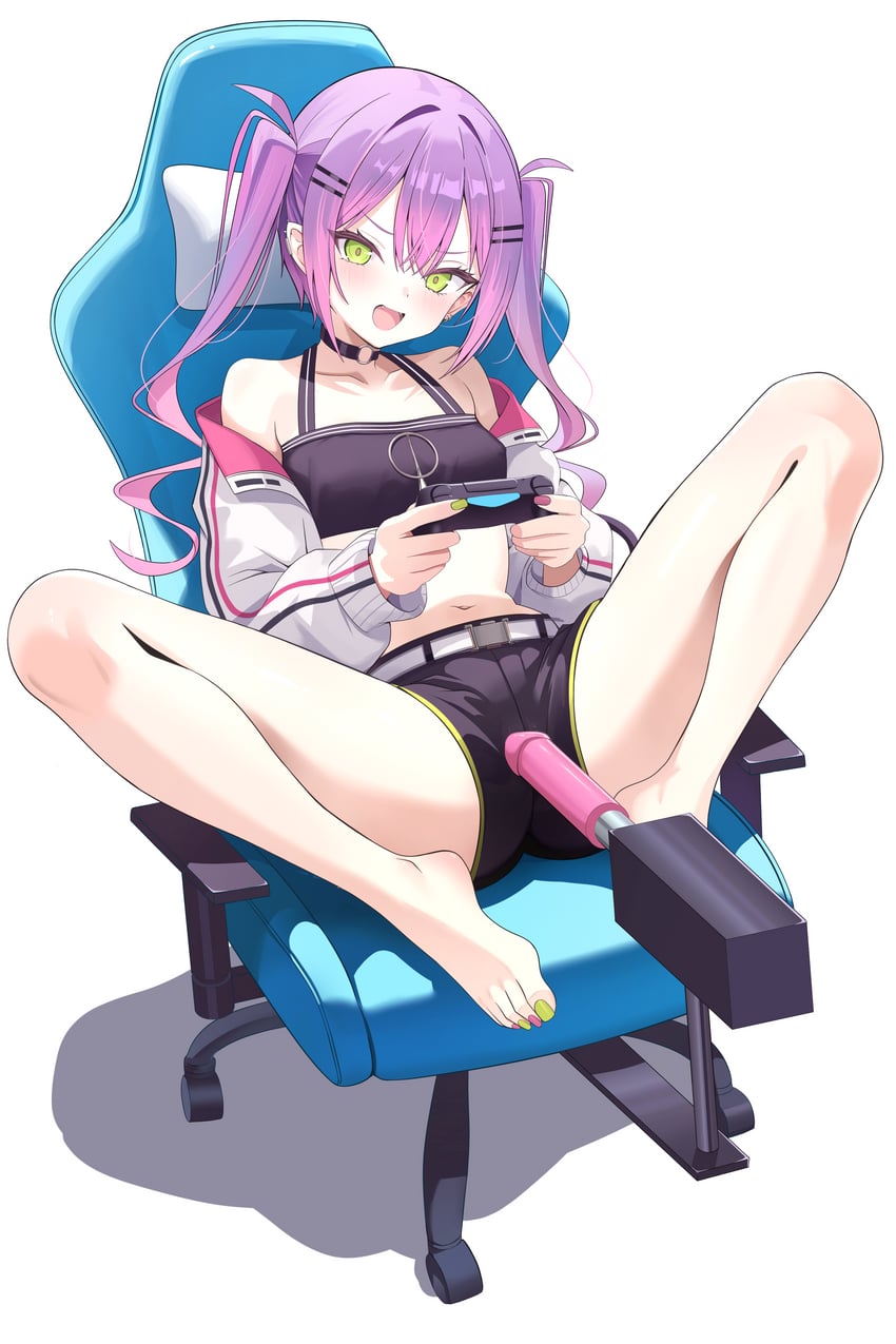 Hololive、常暗永远、常暗永远 (第一套服装) 1名女孩 :D 赤脚 腰带 黑色项圈