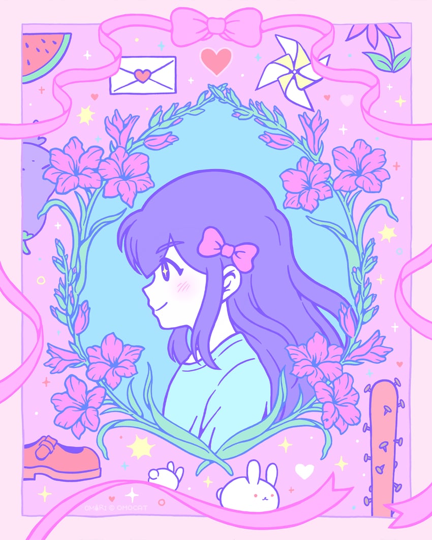 OMORI、奥布里 (脑内世界) (OMORI)、Aubrey (OMORI) +_+ 1名女孩 动物 手放在身体两侧 作者名