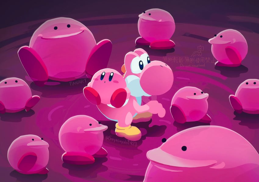 星之卡比系列、马力欧（系列）、yoshi and the mysterious book 靴子 闭嘴 有色皮肤 公司关联 联动