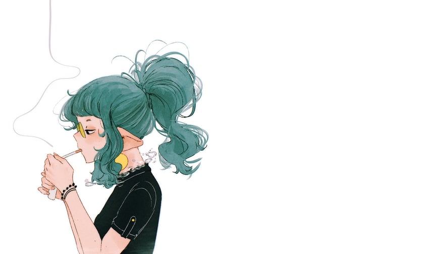 原创、Spindle (aidenr0) 1名女孩 水色发 画师本人 黑瞳 黑衬衫