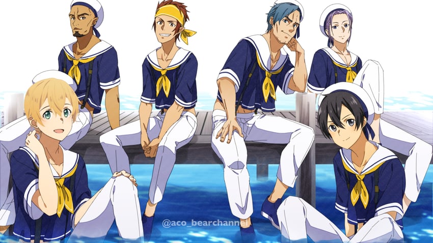 刀剑神域、刀剑神域：Alicization、艾基尔 6个以上男孩 作者名 秃头 头巾 腿间