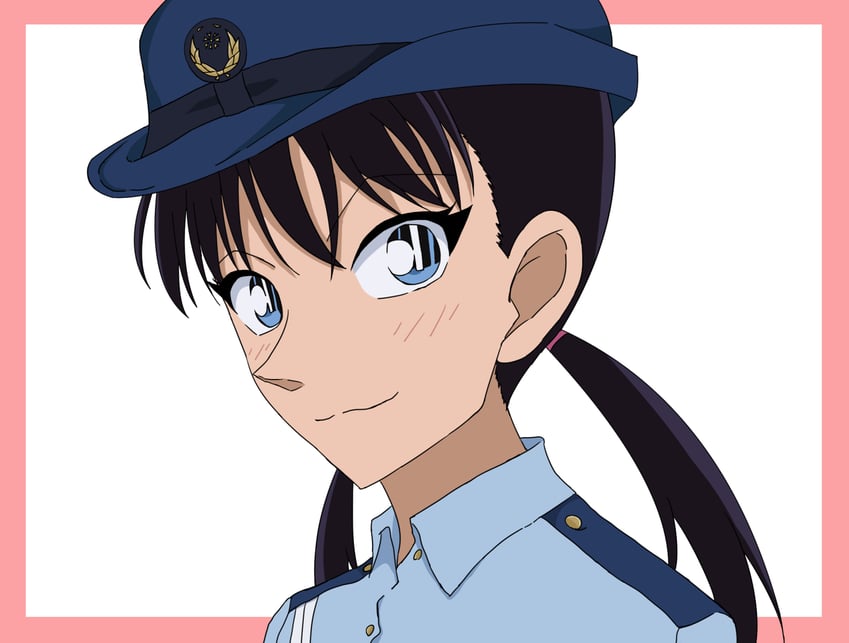 名侦探柯南、三池苗子 1名女孩 黑发 蓝眼 蓝帽子 蓝色衬衫