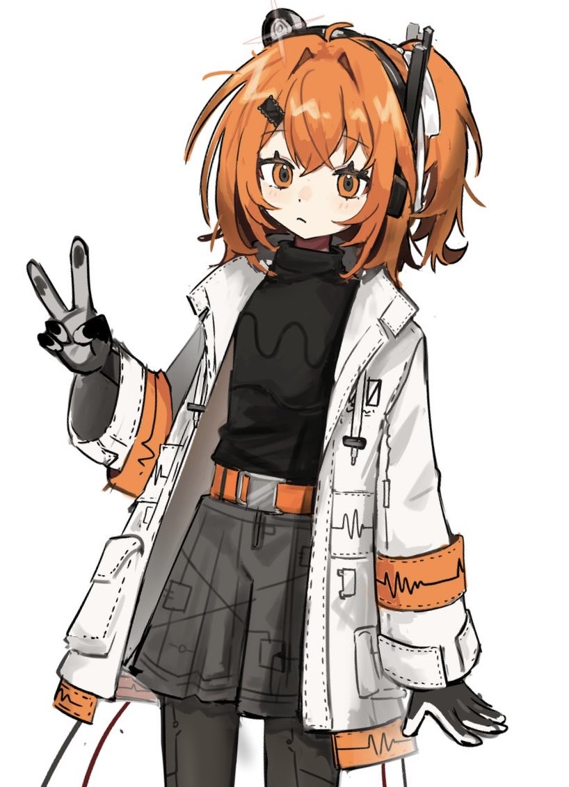 AI语音、UTAU、足立怜 1名女孩 腰带 黑色手套 黑色毛衣 闭嘴