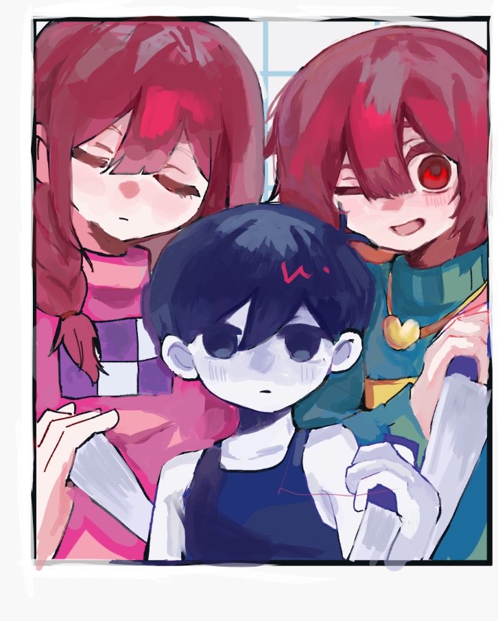 OMORI、传说之下、Undertale/Deltarune 1名男孩 1名女孩 1个其他角色 中性 呆毛