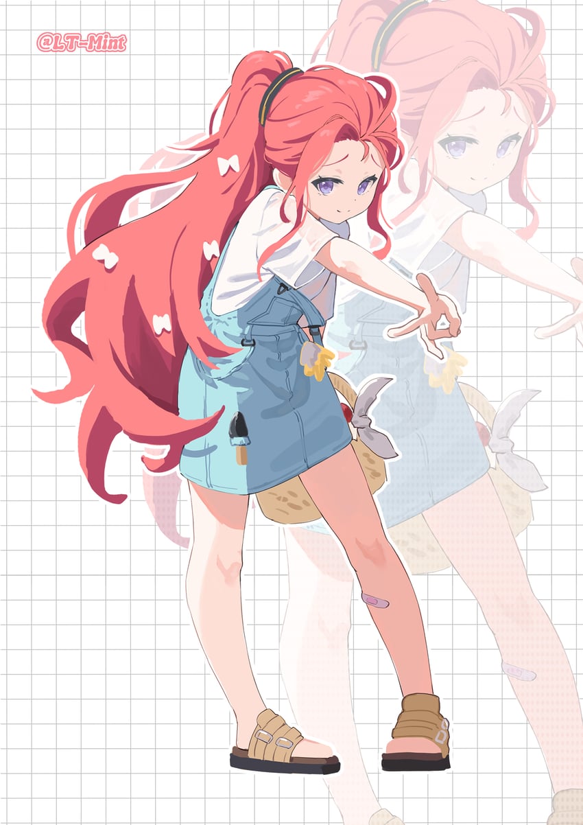 蔚蓝档案、柚子 (蔚蓝档案) 1名女孩 替换服装 不同发型 作者名 创可贴