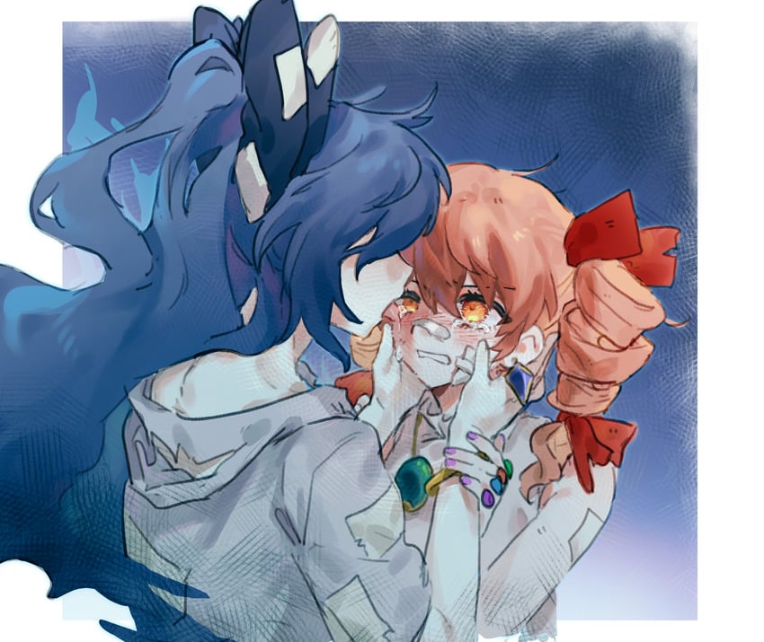 东方Project、依神女苑、依神紫苑 2名女孩 创可贴 脸上的创可贴 鼻梁创可贴 手镯