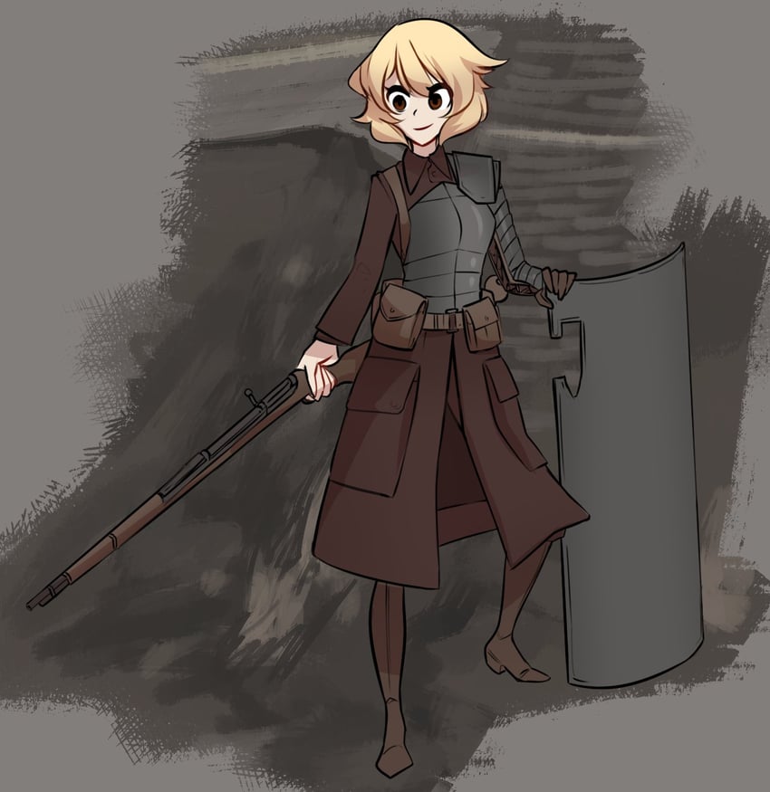 原创、Centurii-chan 1名女孩 铠甲 腰带 腰包 金发
