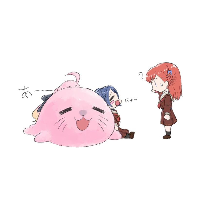 Love Live!、Love Live! 莲之空女学院学园偶像部、案养寺姬 2名女孩 猫脸笑 :D 无语 问号