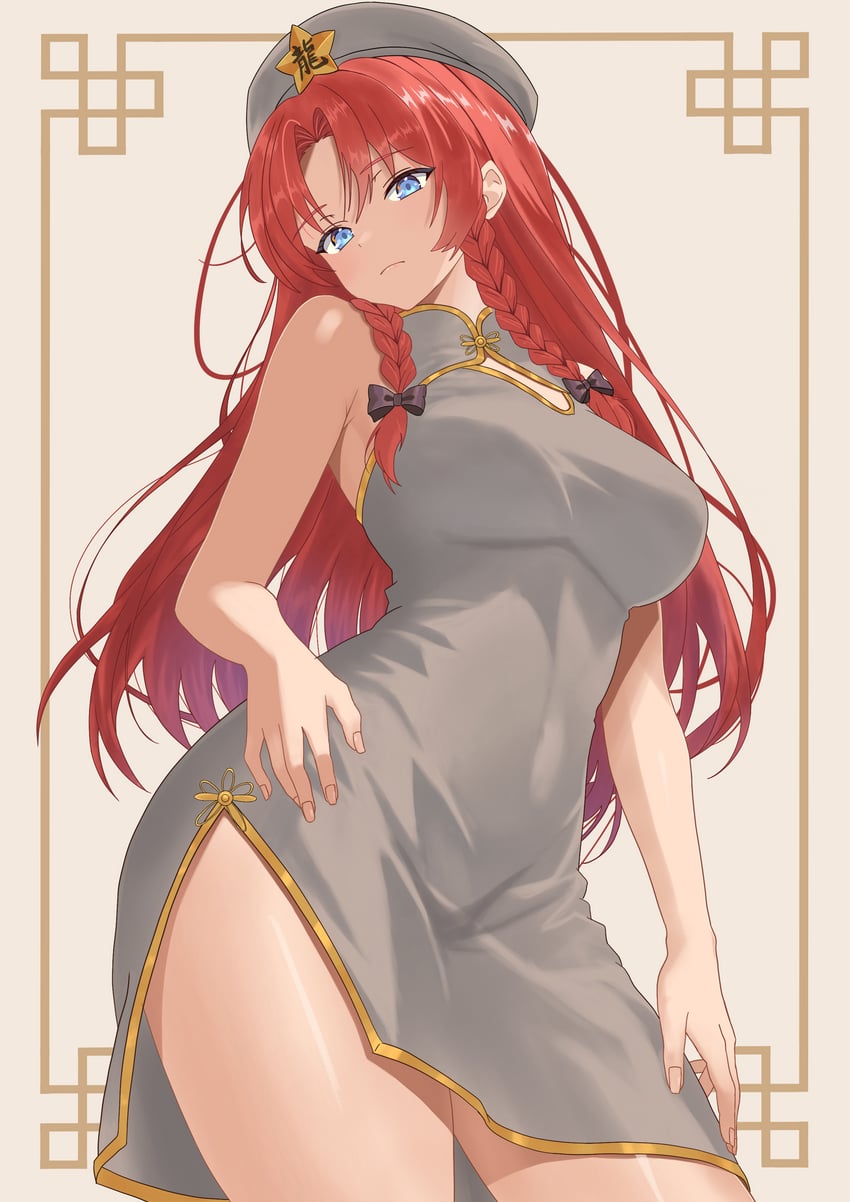 东方Project、红美铃 1名女孩 替换服装 贝雷帽 黑色蝴蝶结 蓝眼