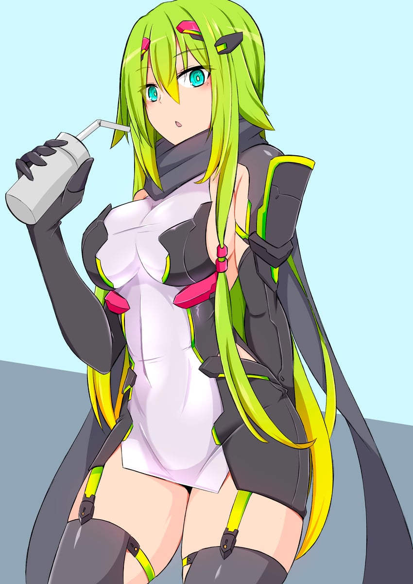 原创、莉洁 (Liese Vir-alte) 1名女孩 惊讶 水色瞳 手放在背后 黑色手套