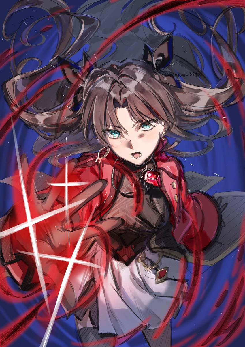 Fate/stay night、命运之夜 无限剑制、Fate系列 1名女孩 黑发 蓝眼 乳房 手套