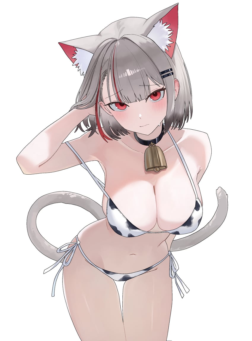 Stellive、真白音音子 1名女孩 兽耳 动物花纹 腋下 裸臂