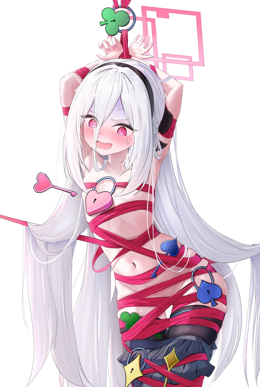 蔚蓝档案、圭 (蔚蓝档案)、珪 (学生) (蔚蓝档案) 1名女孩 @_@ 腋下 举起双手 BDSM