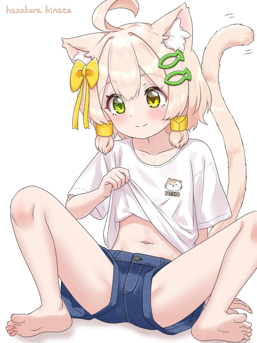 原创、萱 (叶樱日向) 1名男孩 呆毛 兽耳 作者名 赤脚