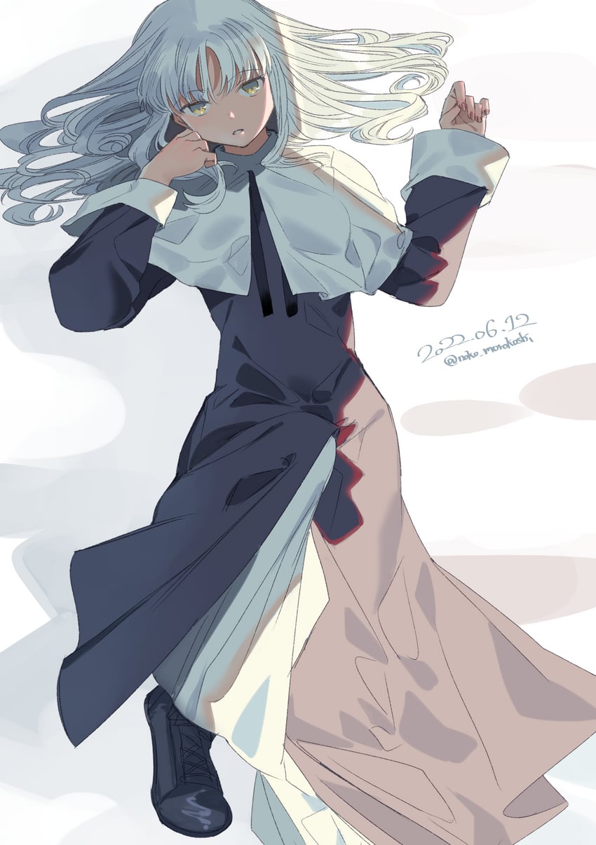 Fate/hollow ataraxia、Fate系列、卡莲·奥尔黛西亚 1名女孩 黑色靴子 黑色连衣裙 靴子 乳房