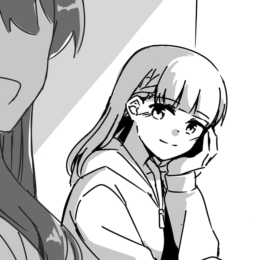Love Live!、Love Live! 莲之空女学院学园偶像部、Love Live! 莲之空女学院学园偶像俱乐部 繁花庭院派对 2名女孩 :D 手臂支撑 辫子 中分刘海