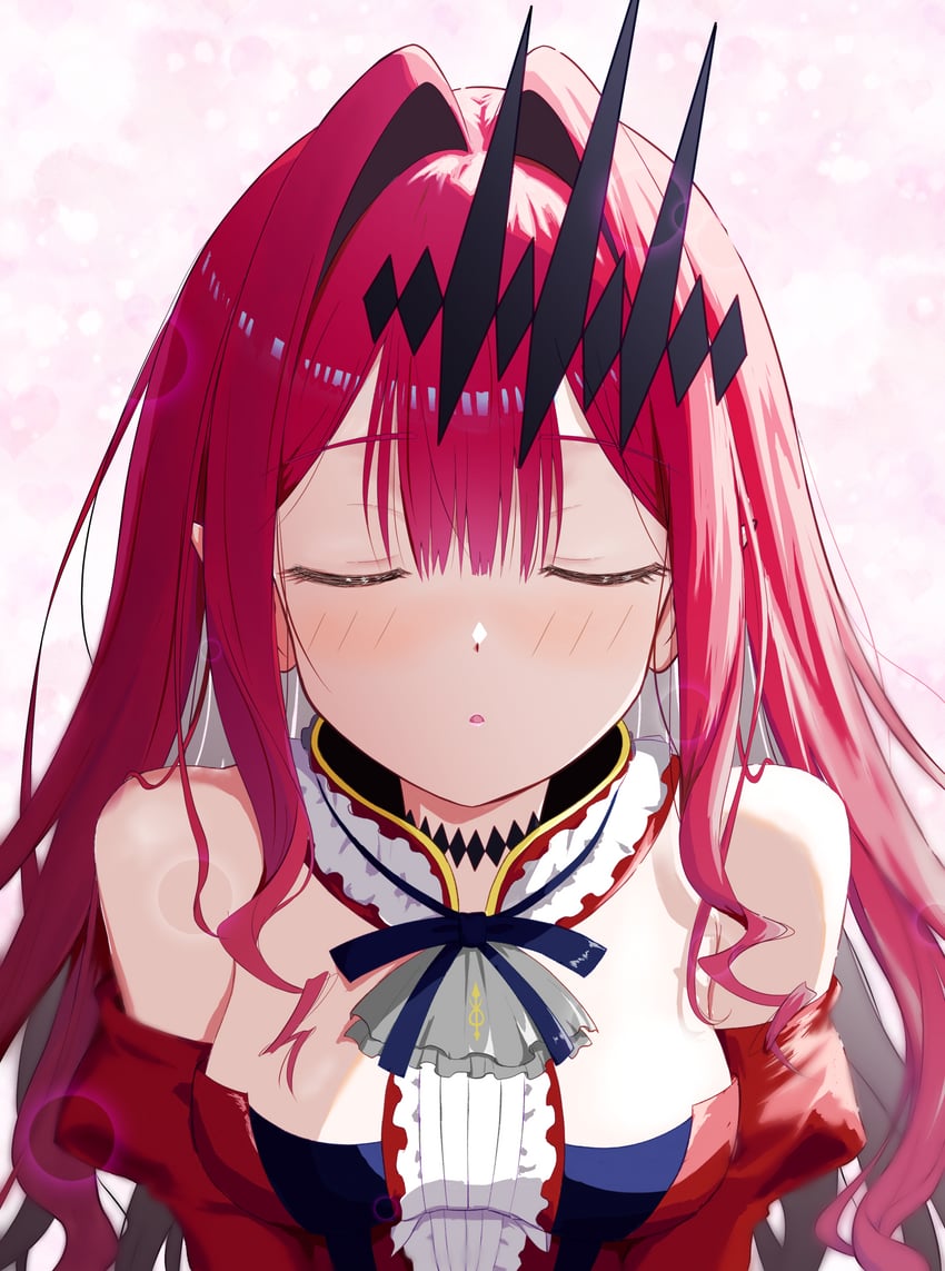 Fate/Grand Order、Fate系列、芭万·希 (Fate) 1名女孩 露肩 脸红 乳房 闭眼
