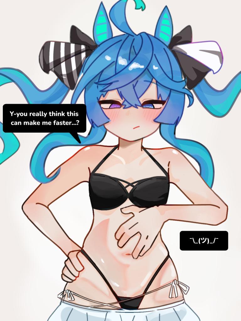 赛马娘、双涡轮 (赛马娘) 1名女孩 @_@ 呆毛 替换服装 兽耳