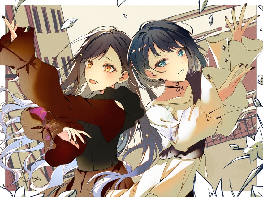 charles (vocaloid)、世界计划、日野森志步 2名女孩 :D 替换服装 愚人节 黑发