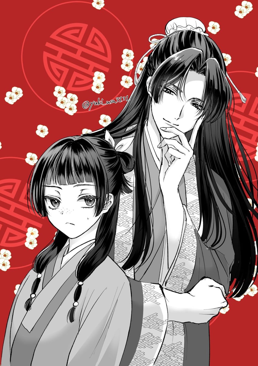 药屋少女的呢喃、壬氏（药屋少女的呢喃）、猫猫 (药屋少女的呢喃) 1名男孩 1名女孩 珠子 黑发 齐刘海