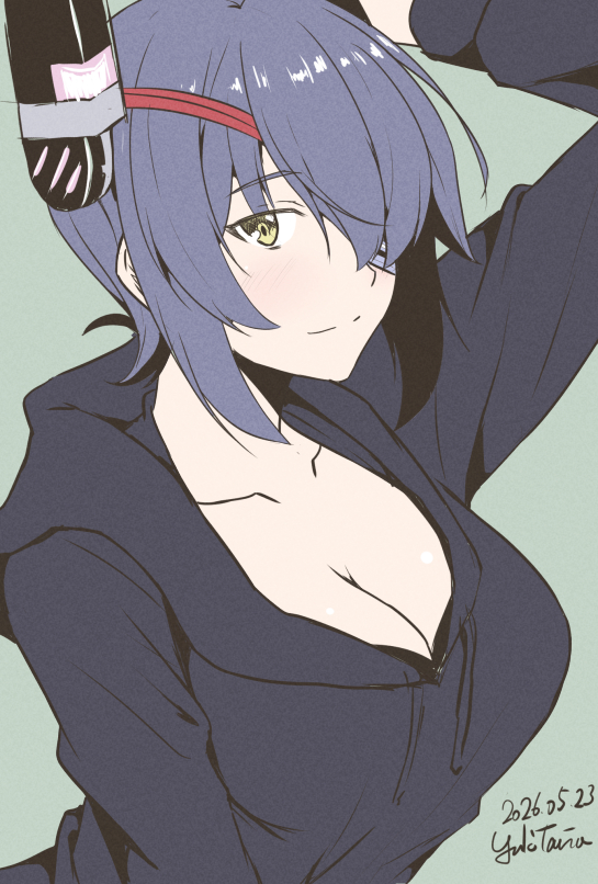 舰队Collection、天龙 (舰娘) 1名女孩 作者名 黑色毛衣 乳房 乳沟