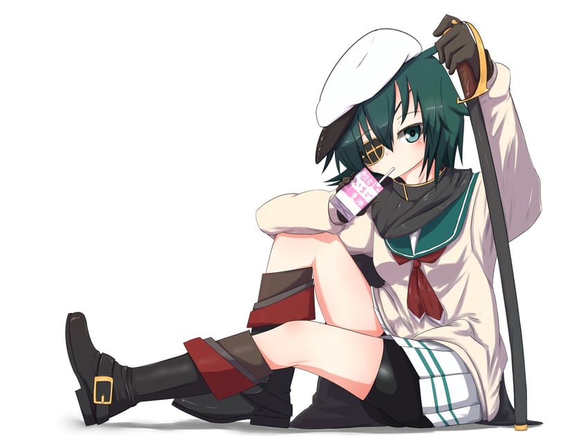 舰队Collection、木曾 (舰娘)、木曾改二 (舰队收藏) 改装服装 骑行裤 黑色靴子 黑色短裤 靴子