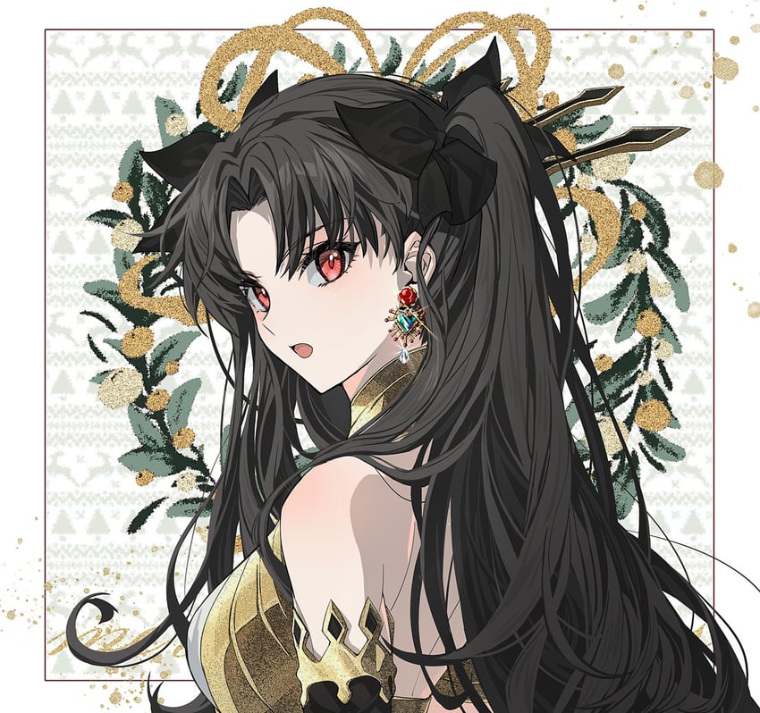 Fate/Grand Order、Fate系列、伊什塔尔 (Fate) 1名女孩 臂环 露肩 比基尼 黑色蝴蝶结