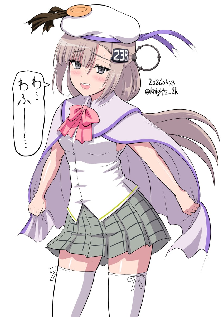 舰队Collection、Little Busters!、能美·库特莉亚芙卡 贝雷帽 蝴蝶结 蝶形领结 棕眼睛 斗篷
