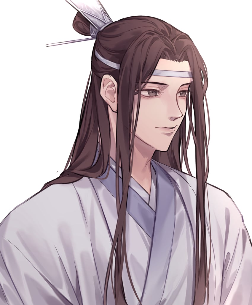 魔道祖师、蓝忘机 1名男孩 棕眼睛 棕发 中国风服饰 闭嘴