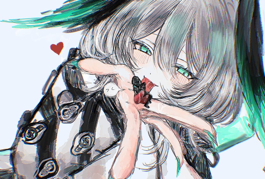 明日方舟、博士 (明日方舟)、霍尔海雅 (明日方舟) 1名女孩 1个其他角色 闭眼挤眼 性别不明 水色瞳